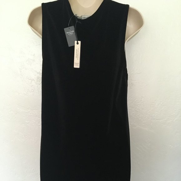 Abercrombie & Fitch Black Velvet Dress M NEW - Picture 3 of 4